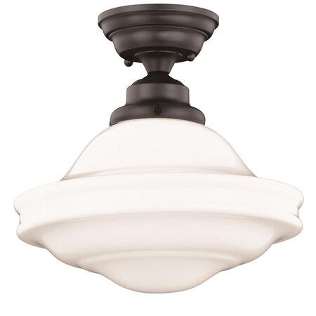 Perfecttwinkle 12 in. Huntley Flush Mount, Milk Glass PE2681389